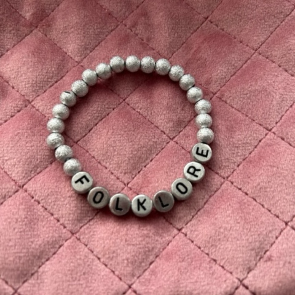 Silver Beaded Taylor Swift Folklore Bracelet